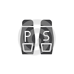 Salt and pepper shakers icon vector