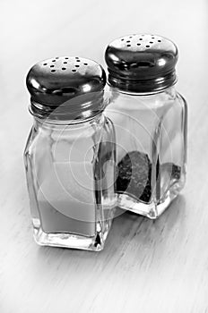 Salt and Pepper Shakers on Table Top