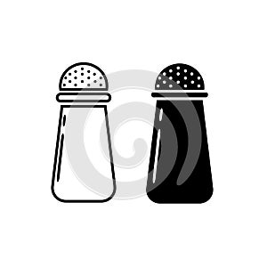 Salt and pepper shakers vector icons