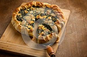 Salt pie with ricotta cheese and spinach