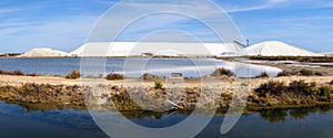 Salt piles-camels in the salworks of Aigues Mortes, France