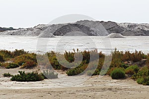 Salt piles near Mas des Crottes, Camargue, France