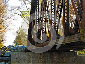 Salt Point train track trestle bridge steel iron span