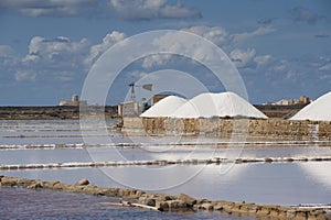 Salt ponds near Trapani in Sicily photo