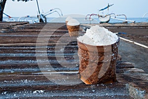 Salt production in Amed,Bali photo