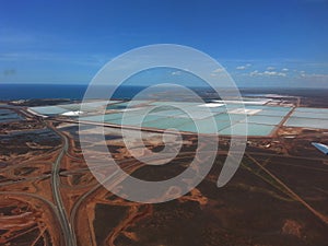 Salt production ponds Port Hedland Western Australia