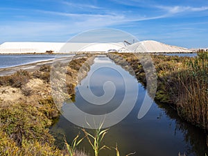 Salt production in the salworks of Aigues Mortes, France