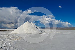 Salt pyramid on salar