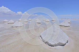 Salt pyramids at Uyuni Bolivia