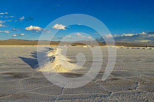 Salt pyramids on Salar surfase