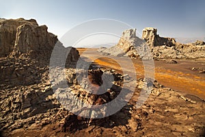 Salt rock and formations in the Danakil Depression, Ethiopia