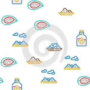 salt sea food crystal powder vector seamless pattern