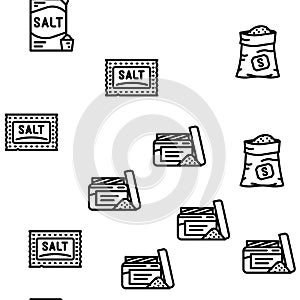 salt sea food crystal powder vector seamless pattern