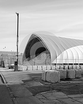 Salt shed in an industrial area of East Williamsburg, Brooklyn, New York City photo