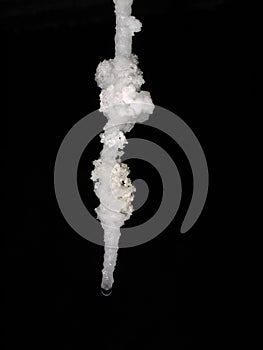 Salt Stalactite with water drop