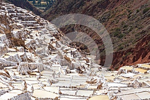 Salt Terraces known as `Salineras de Maras`, Peru photo