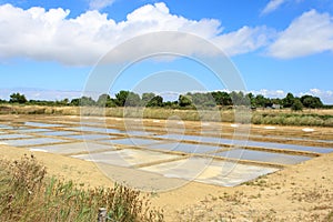 Salt water from drying on the island oleron france. photo