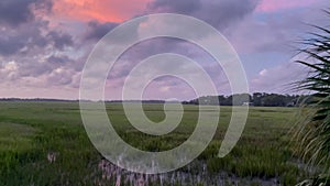 Salt water marsh at sunset on Fripp Island