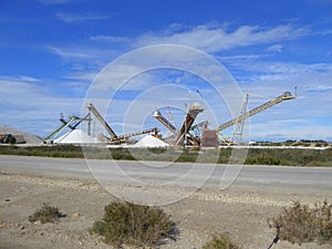 Conveyors at a salt factory photo