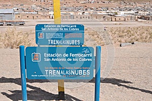 San Antonio de los Cobres train station at Train to the clouds in Salta Province