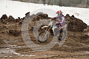 Saltation on a motorcycle motocross rider