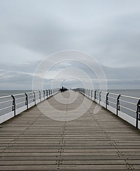 Saltburn pier in the cloudy day