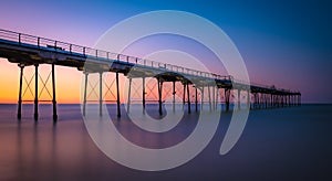 Saltburn Pier at sunset