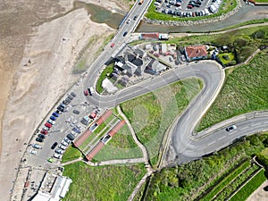 Saltburn-by-the-sea hillside windy road