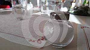 Saltcellar on a table