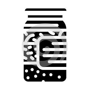 salted cucumbers canned food glyph icon vector illustration