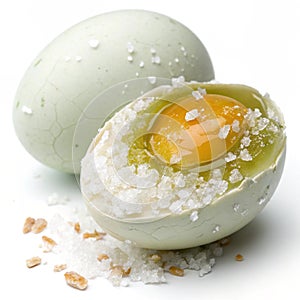 Salted egg isolated on white background