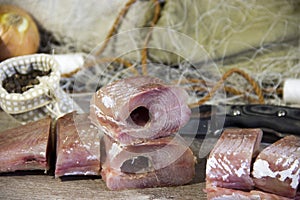 Salted fish cooked after catch