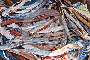 Salted fish (dried fish) for sale at market