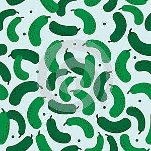Salted green cucumber. Seamless pattern
