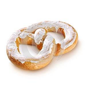 Salted Pretzel on White Background