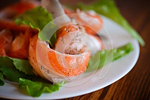 Salted salmon bellies with spices