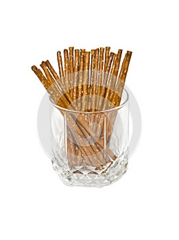Salted sticks in glass
