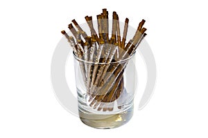 Salted sticks in glass