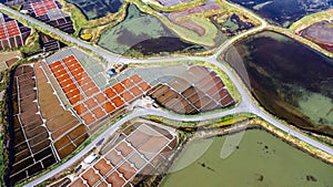 Salterns in the salt marshes of Guerande, France