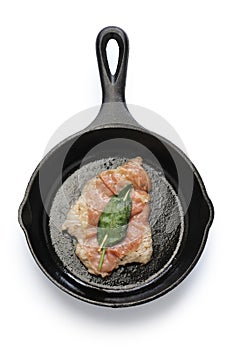 Saltimbocca alla romana on skillet photo