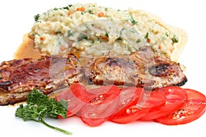 Saltimbocca and risotto