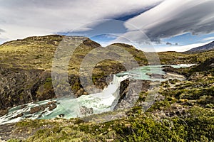 Salto Grande at Pehoe Lake, Torres del Paine Park, Chile