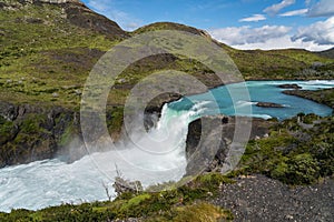 Salto Grande Waterfall in Torres Del Paine National Park, Patagonia, Chile