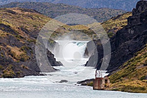 Salto Grande waterfall in Torres del Paine national park, Patagonia, Chile