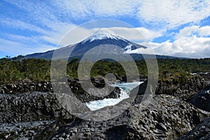 Saltos de Petrohue Falls in Patagonia Chile photo