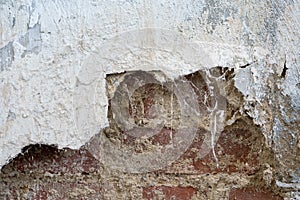 Saltpetre on a wall in the basement