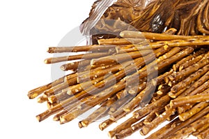 Saltsticks in a bag (with clipping path)