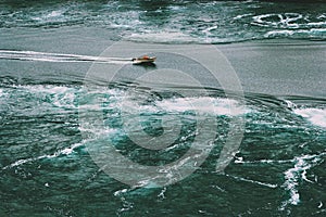 Saltstraumen sea whirlpools and boat in Norway Travel Lifestyle