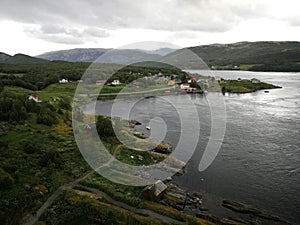 Saltstraumen tidal stream view in summer