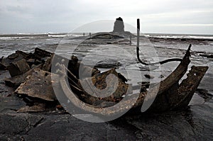 Saltwick bay North Yorkshire coast England